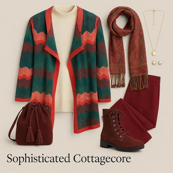 ✨ Multiples Chevron Open-Front Cardigan Sweater – Size Small ✨ - Picture 4 of 15